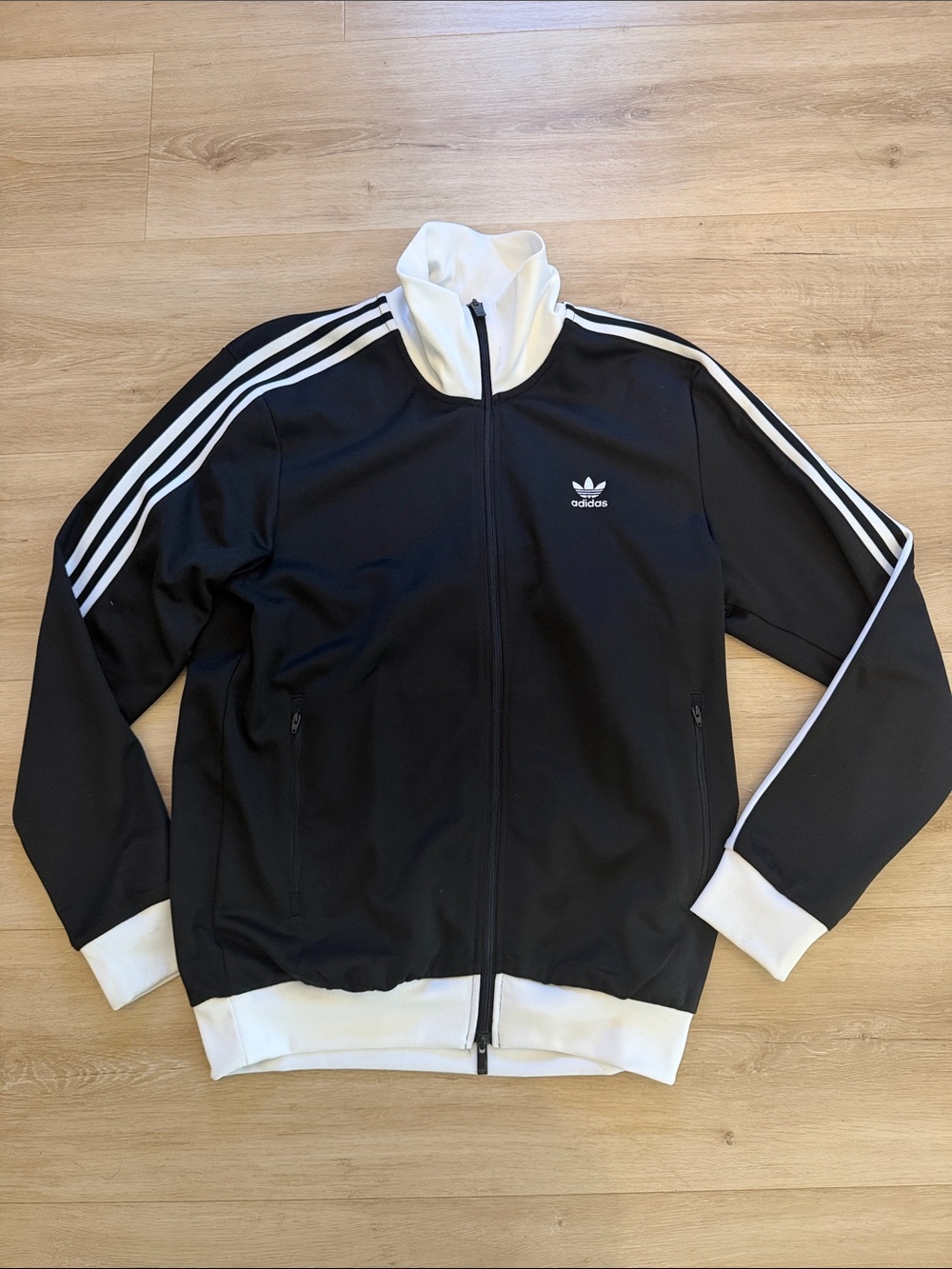 adidas Black and White Zip-Up Track Jacket - women’s - Picture 2 of 4